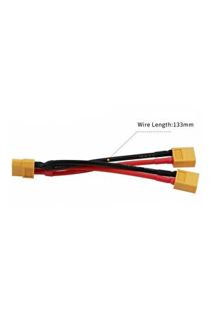 Xt60 Konnektörlü Y Tip Birleştirici Kablo 10 cm Lipo Pil Batarya