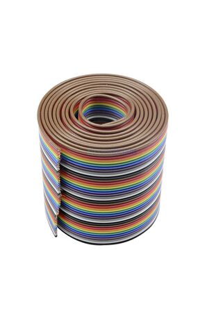 40 Pin Rainbow Ribbon Idc Kablo 1 Metre 10 Renk Dupont Kablo Flat