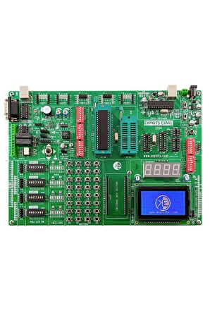 Exm1 8 Bit Microchip Pıc Geliştirme Eğitim Kartı+2x16lcd+18f4520