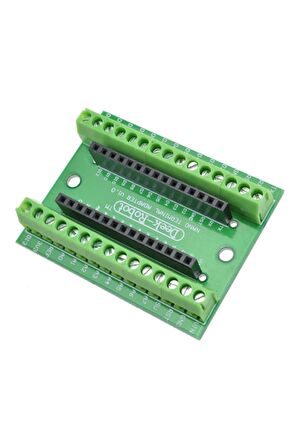 Arduino Nano 3.0 Genişleme Kartı Io Terminal Adaptör Shield Kolay Bağlantı Klemens Soketler