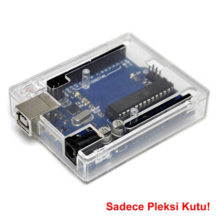 Arduino Uno R3 Plastik Koruma Kutusu Vidalı Pleksi Kutu