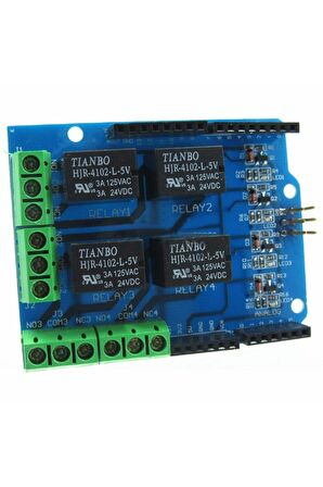 Arduino 4 Kanal Röle Shield Dc 24v 3a