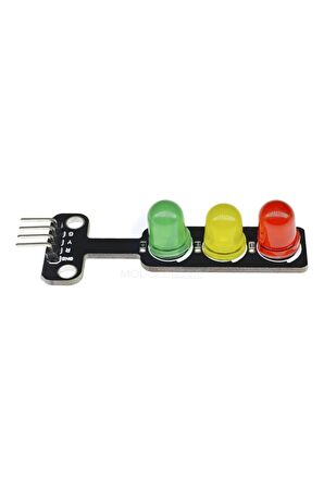 Trafik Işık Led Modülü 5v Ortak Katot 8mm Led Kırmızı Sarı Yeşil