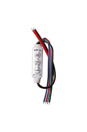 Dc 12-24v 3 Tuşlu Rgb Şerit Led Dimmer Hafızalı Renk Hız Kontrol