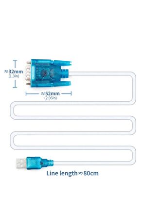 Kablolu Usb To Rs232 Çevirici Ch340 Erkek Db91 Mbps Com Port