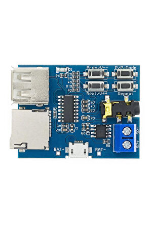 Tfu Mp3 Wav Ses Müzik Çalma Kartı 3w Amfi Micro Sd Usb Flash Okuyucu 3.5mm Ses Soketi