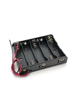 5'li 1,5v Aa Kalem Pil Kutusu Yuvası 5x1,5v Kablolu Batarya Pil Tutucu