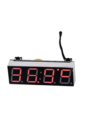 3 Fonksiyonlu Termometre Saat Voltmetre Gösterge Modül Dijital Ekran Display Kırmızı 4 Hane 7 Segmet