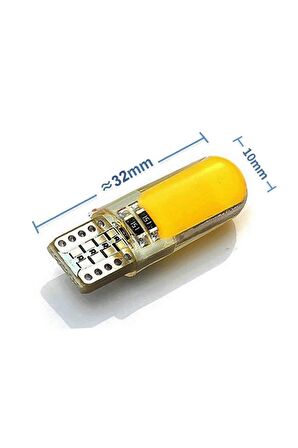 T10 Silikon Sarı Led Dc 12v Araba Aydınlatma Ampul Yan Park Lamba