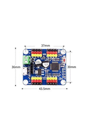 16 Kanal Pwm Servo Motor Kontrol Kartı Ttl Bluetooth Pcb