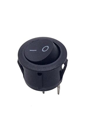 Yuvarlak 2 Pin Anahtar Rocker Switch Mini Buton Kcd1 Siyah Açma