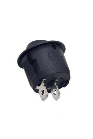 Yuvarlak 2 Pin Anahtar Rocker Switch Mini Buton Kcd1 Siyah Açma