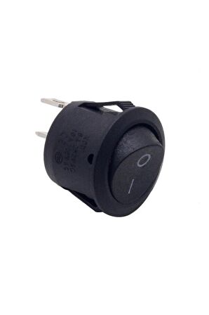 Yuvarlak 2 Pin Anahtar Rocker Switch Mini Buton Kcd1 Siyah Açma