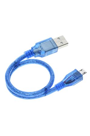 30cm Micro Usb Kablo Mavi 480 Mbps Usb 2.0 Hot Swap