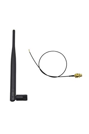 6dbi Sma Erkek Anten 35cm Ipex Kablo Ufl Soket Dual Band 2.4ghz