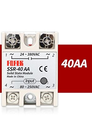 Ssr-40aa Röle Tek Fazlı Solid State 80-250vac 40a Anahtar