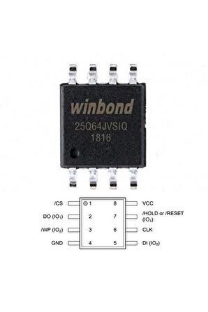 Winbond W25q64jvsıq 64m-bit Seri Flash 3.3v Spı Hafıza Entegresi