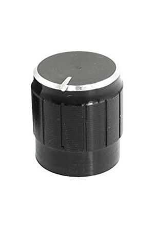 Alüminyum Pot Başlığı 6mm Tırtıklı Mil 6mm Siyah Metal Potansiyometre