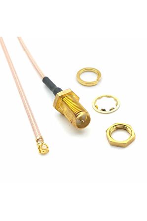 30 cm Rp Sma Dişi Ipex Mhf1 Rf Bağlantı Kablosu 0-6ghz Altın Kaplama