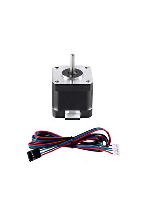 Nema17 Step Motor 1.5a 4ncm 3d Yazıcı Printer Cnc Robotik 1.8 Derece Step Adım Açı 4 Tel 2 Faz D Tip