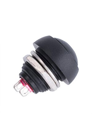 12mm Pbs-33b 2 Pin Push Buton Siyah On Off 1a 250v Yuvarlak Su Geçirmez Anahtar