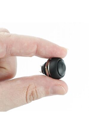 12mm Pbs-33b 2 Pin Push Buton Siyah On Off 1a 250v Yuvarlak Su Geçirmez Anahtar