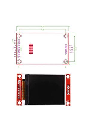 1.8 Inch Lcd Tft Modül Qvga 128x160 Pixel 1.8” 8 Pin Spı Seri Ekran
