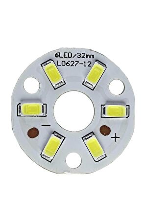 5730 12v 3w 32mm Beyaz Led Modül Aluminyum Pcb 6 Led Lamba Aydınlatma