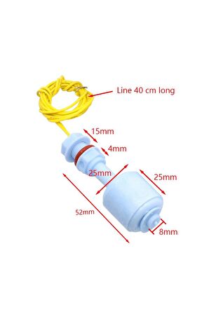 52mm Dikey Tip Su Sıvı Seviye Sensörü Plastik 10w Nc Şamandıra Mekanik Anahtar