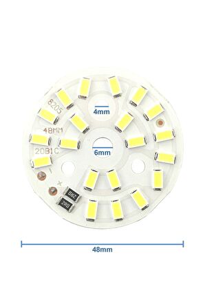 5730 5v 10w 48mm Beyaz Led Modül Aluminyum Pcb 20 Led Lamba Aydınlatma