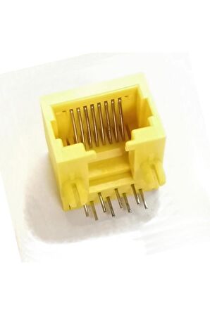 8p8c Plastik Sarı Rj45 Soket Ethernet Bağlantı Soketi 8 Pin Pcb