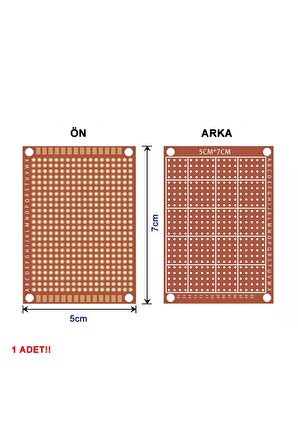 5x7cm Pertinaks Proto Pcb 18x24=432 Adet Bakır Delik 2.54mm