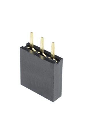 3 Pin Tek Sıra Dişi Header 180 Derece 1x3 Pin 2.54mm Soket Konnektör