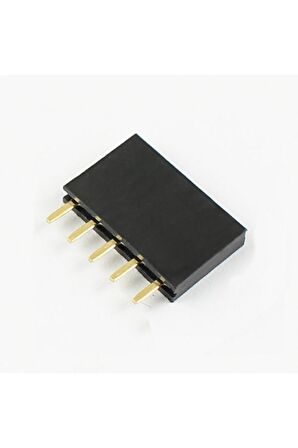 5 Pin Tek Sıra Dişi Header 180 Derece 1x5 Pin 2.54mm Soket Konnektör