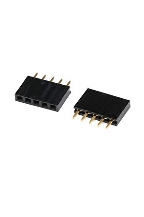 5 Pin Tek Sıra Dişi Header 180 Derece 1x5 Pin 2.54mm Soket Konnektör