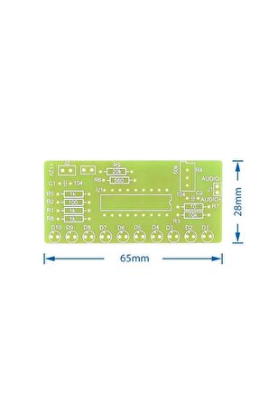 Demonte Lm3915 10 Led Vumetre Kit Dıy Led Elektronik Ses Müzik