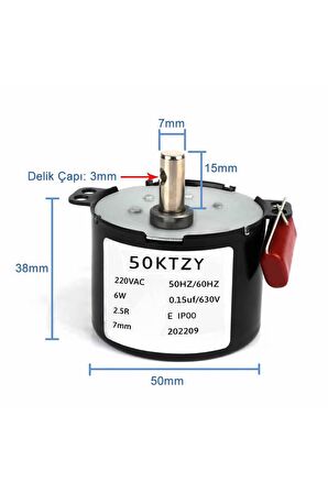 50ktyz 2.5rpm Ac Motor Kuluçka Viyol Çevirme 220v Senkron Metal