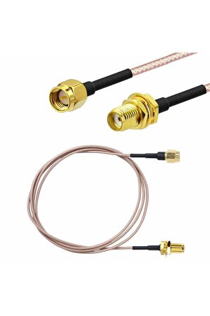 Rg316 50cm Sma Erkek Dişi Kablo Rf Uzatma Kablosu 50 Ohm 0-6ghz
