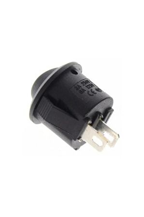 Yuvarlak 2 Pin Anahtar Rocker Switch Mini Buton Kcd1 Siyah 16mm