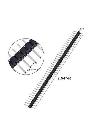 5 Adet 1x40 Pin Erkek Header Tek Sıra 2.54mm 180 Derece Kırılabilir