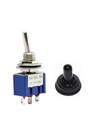 Mts-103 Mini Toggle Anahtar 3a 250v On / Off / On 3 Pin 3 Uyumlu Pozisyon Su Geçirmez Başlık