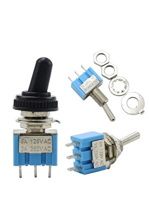 Mts-103 Mini Toggle Anahtar 3a 250v On / Off / On 3 Pin 3 Uyumlu Pozisyon Su Geçirmez Başlık