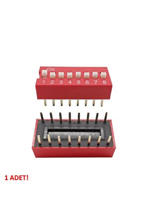8li Dip Switch 8 Pin Kırmızı Anahtar Açık Kapalı Seçim Adres Ayar On Off