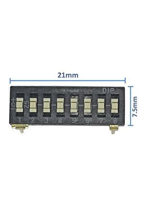 Tristate 8li Dip Switch 8 Pin Siyah Anahtar Açık Kapalı Seçim Adres Ayar + Off - Pull Up/down