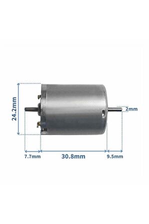 Rs370 Karbon Fırçalı Dc Motor Dual Çift Milli Dc 12v / 24v 13500 Rpm