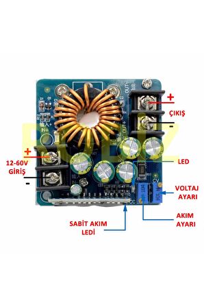 400w 12v / 60v 15a Voltaj Düşürücü Modül Güç Kaynağı Voltaj Ve Akım Ayarlanabilir Dc Dc