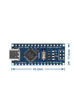 Arduino Nano 3.0 Type C Atmega328 Ch340 Açık Kaynak Kod Yazılım Geliştirme Eğitim Kartı