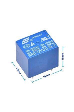 Songle 250v 10a Srd-12vdc-sl-c 12v Dc Röle 5 Pin Pcb Montaj Tip 220v No Nc Güç Rölesi