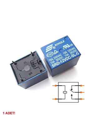 Songle 250v 10a Srd-12vdc-sl-c 12v Dc Röle 5 Pin Pcb Montaj Tip 220v No Nc Güç Rölesi