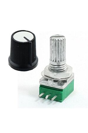 3 Pin 50kohm Potansiyometre B50k Pot Başlıklı Tırtıklı 15mm Döner Ayarlanabilir